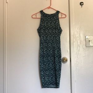 H&M green and white dress. Size small